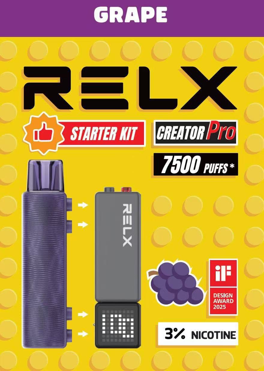 RELX悅刻7000口套裝 主機加煙彈開箱即用 Type-C充電
