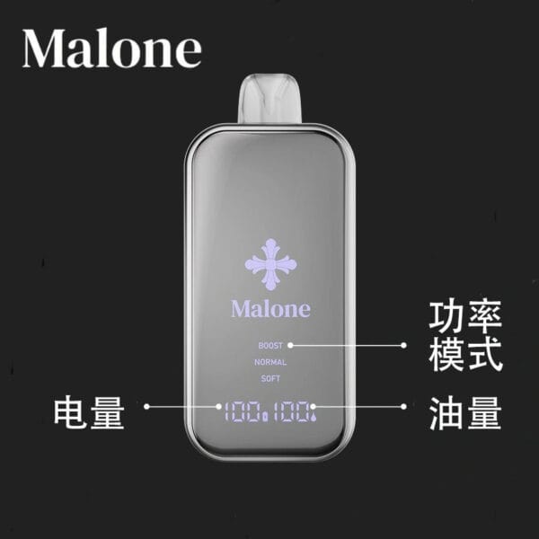 【Malone Bar 馬克龍洛心】35000口 金屬鏡面一次性電子煙｜智能顯示｜三檔功率可調｜雙網霧化高端款