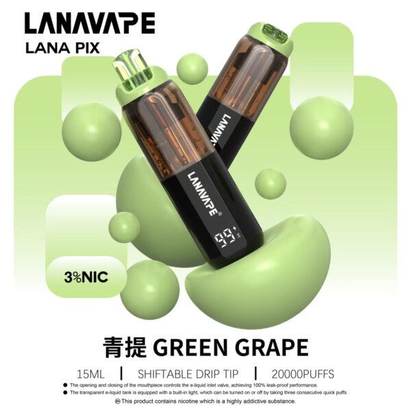 【LANA PIX 閃光彈 20000口】15ML巨容量丨油芯分離防漏丨折疊吸嘴丨可調RGB燈光丨拋棄式電子煙